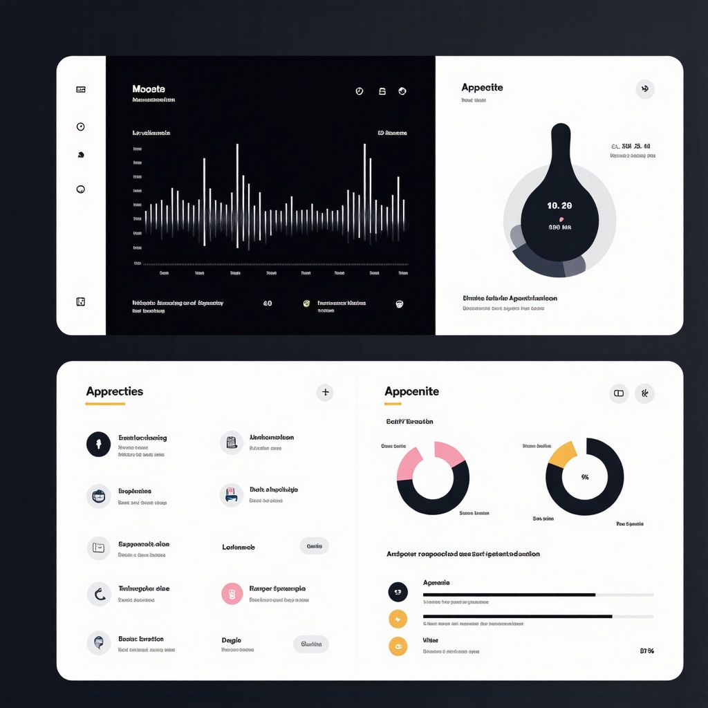 Digital health interface showing genetic, microbiome, and AI nutrition analytics for appetite suppressant therapy