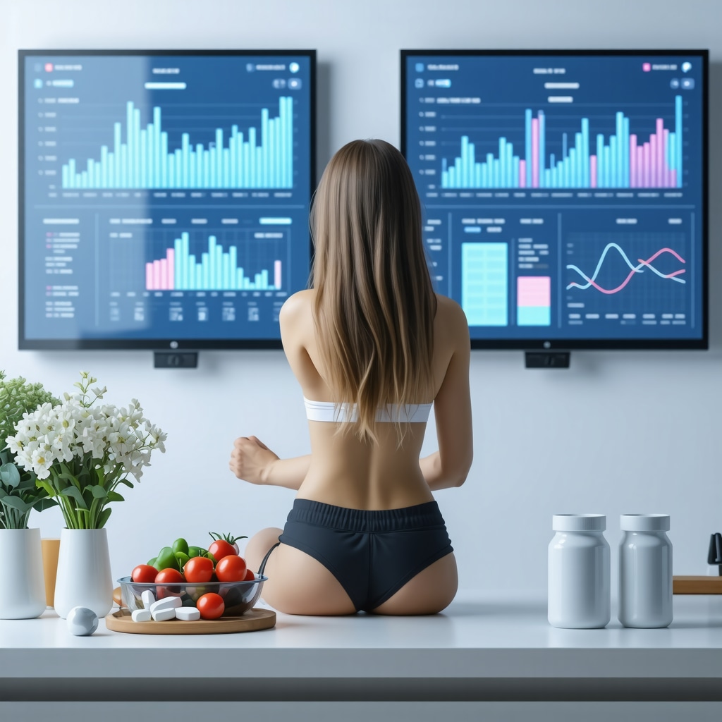 A digital interface showing metabolic biomarkers and diet tracking for personalized weight loss