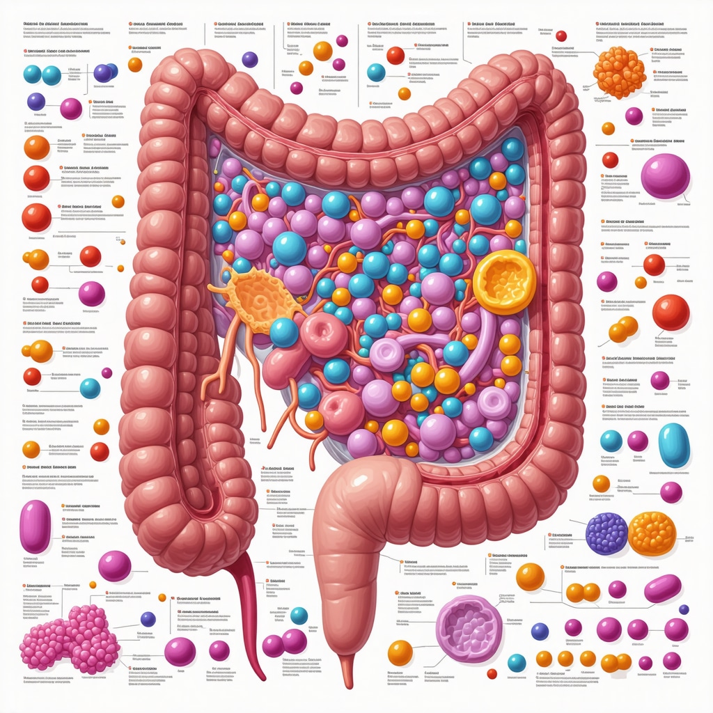 Scientific infographic illustrating gut microbiome's role in modulating weight loss medications and diet effectiveness