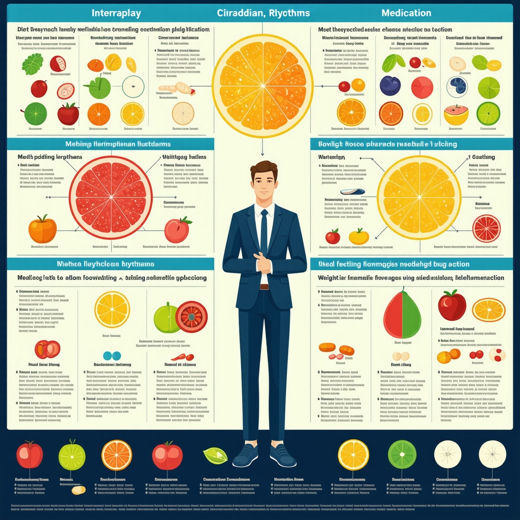 Infographic showing how meal timing and diet influence weight loss medication effectiveness