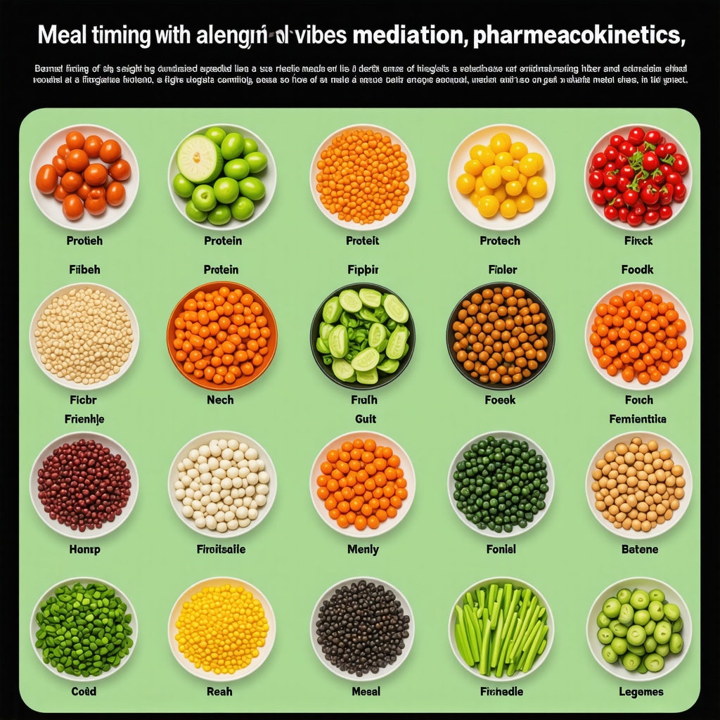 Infographic illustrating meal timing strategies and gut-friendly food integration to enhance weight loss medication effects