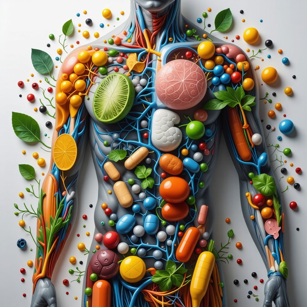 Illustration showing nutrient-drug interactions, gut microbiota, and circadian rhythms in personalized weight loss therapy