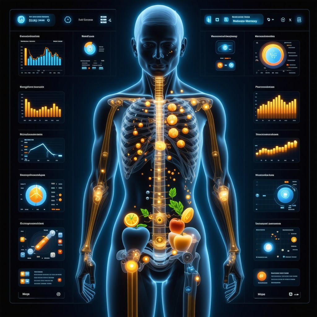 Digital interface showing AI personalized nutrition integrating genetics and medications for weight loss