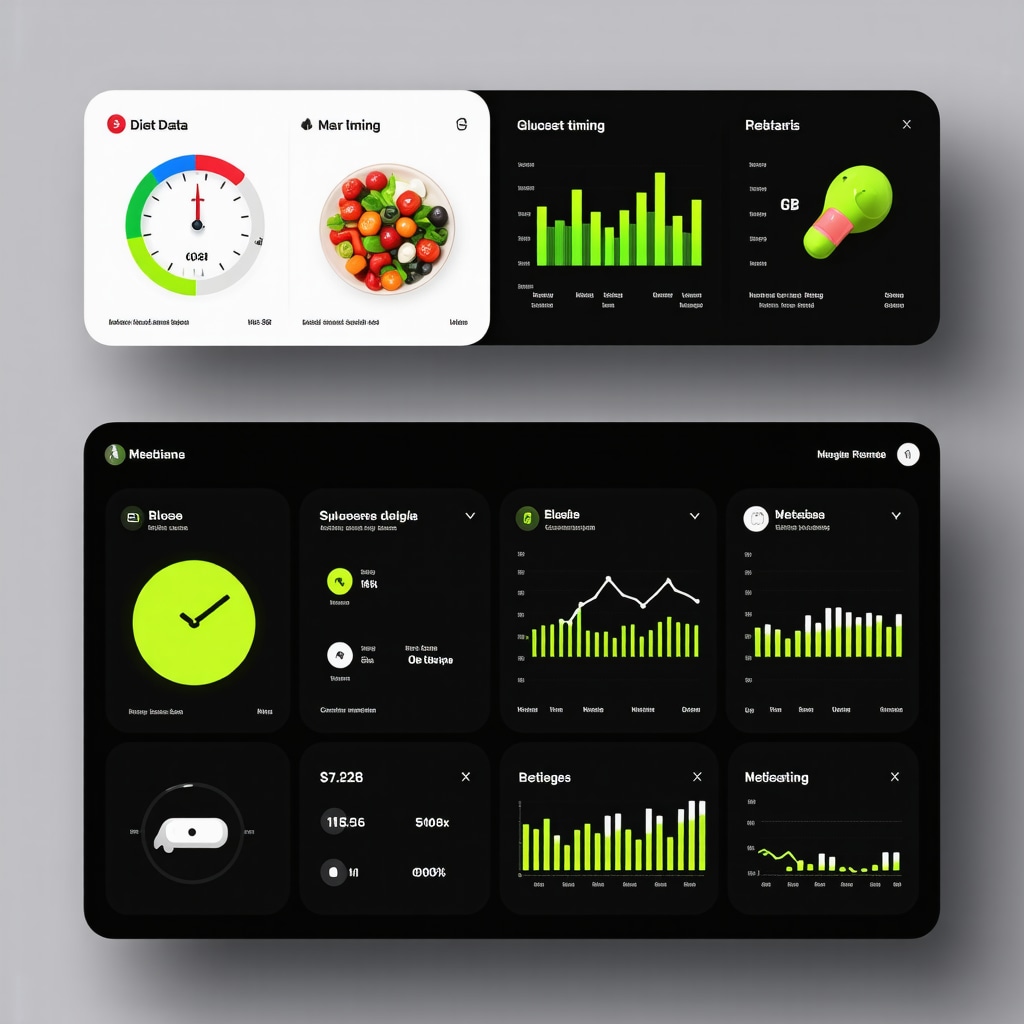 Digital dashboard showing real-time monitoring of diet, medication timing, and metabolic parameters for personalized fat loss management