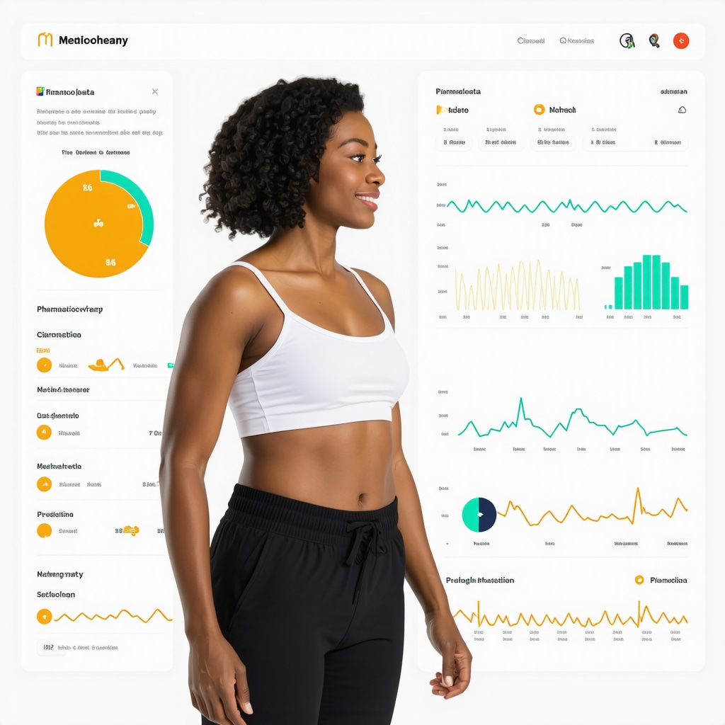 Digital interface displaying metabolic, genetic, and circadian data for personalized weight loss therapy