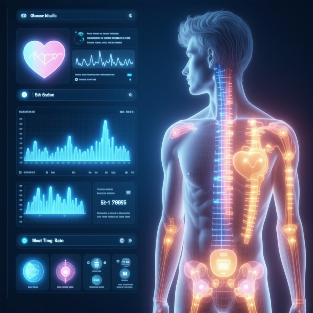 Digital interface showing biometrics and nutritional timing for optimizing Tirzepatide therapy