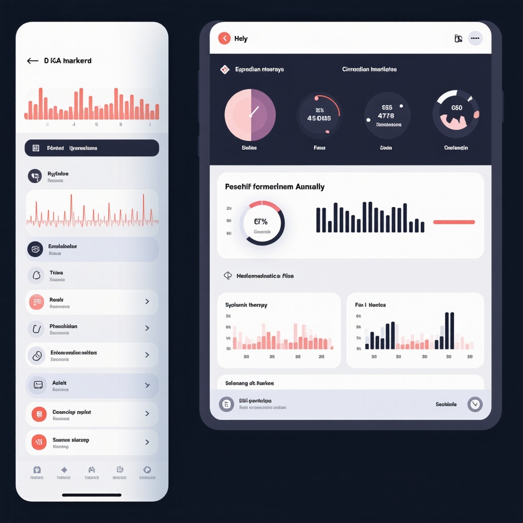 Futuristic digital health dashboard showing epigenetic and circadian rhythm data for weight loss therapy