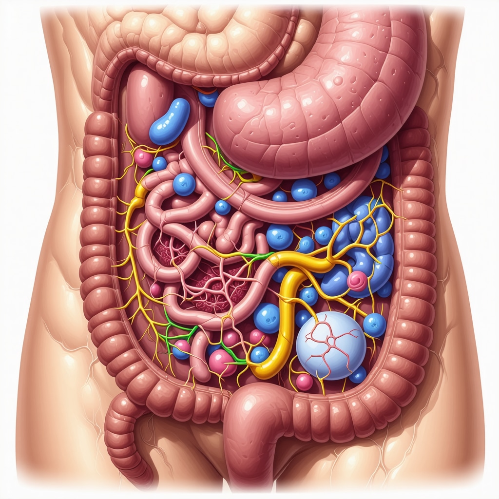 Diagram showing gut microbiota's role in semaglutide efficacy and nutritional influence