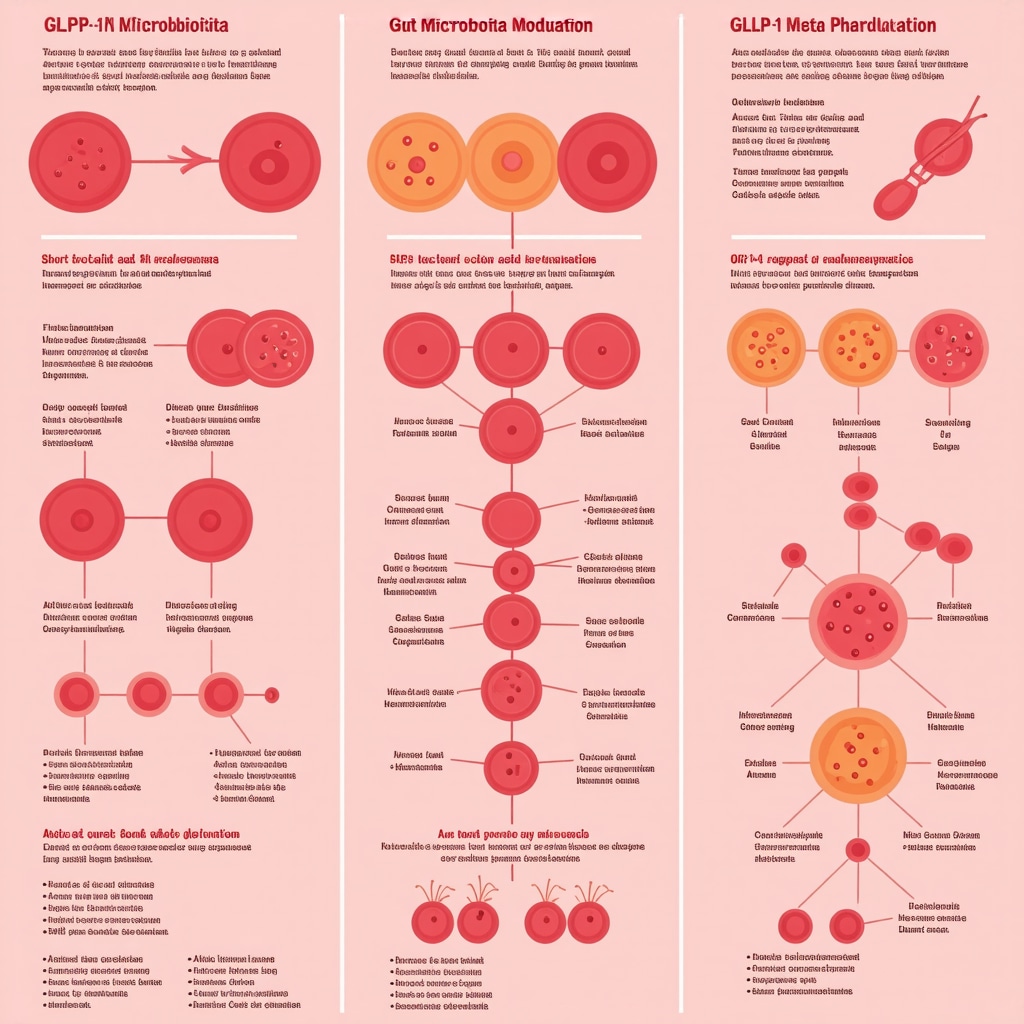 Infographic showing gut microbiota impact on weight loss injections and dietary synergy