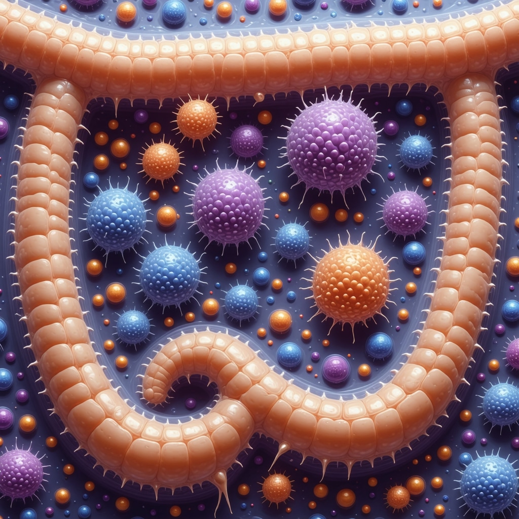 Scientific diagram showing gut microbiota stimulating GLP-1 and PYY hormone secretion affecting appetite control