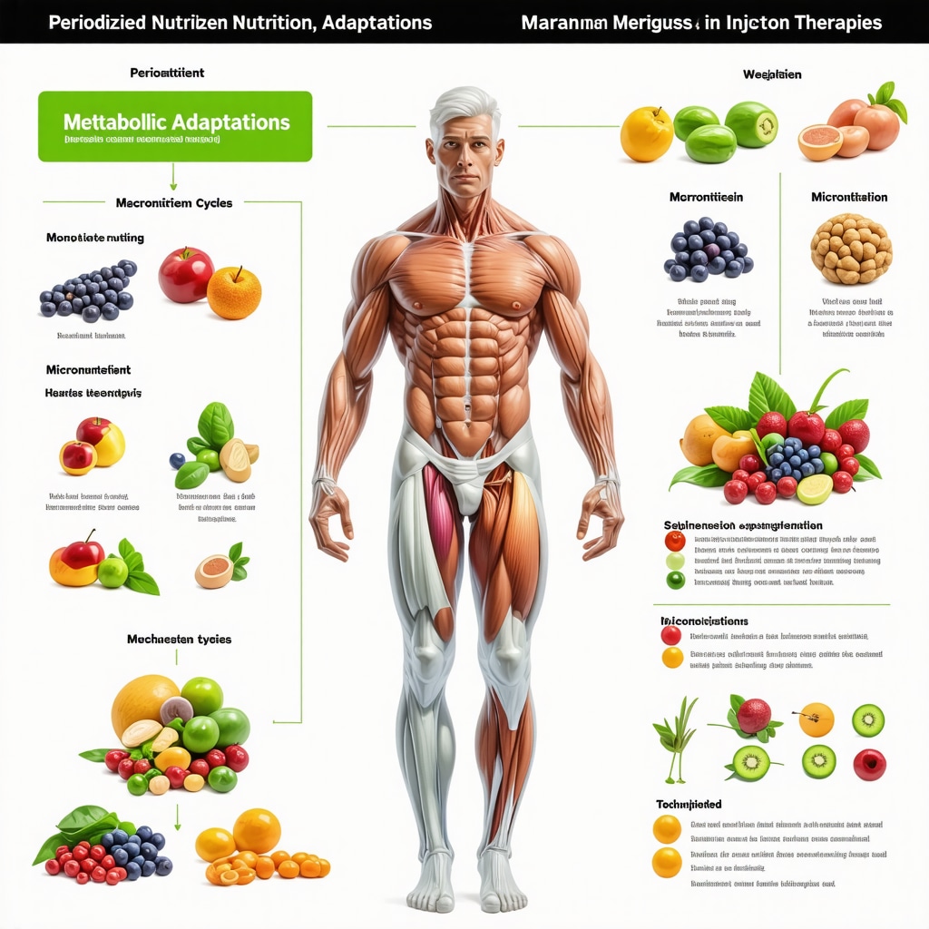 Infographic showing periodized nutrition and weight loss injection synergy