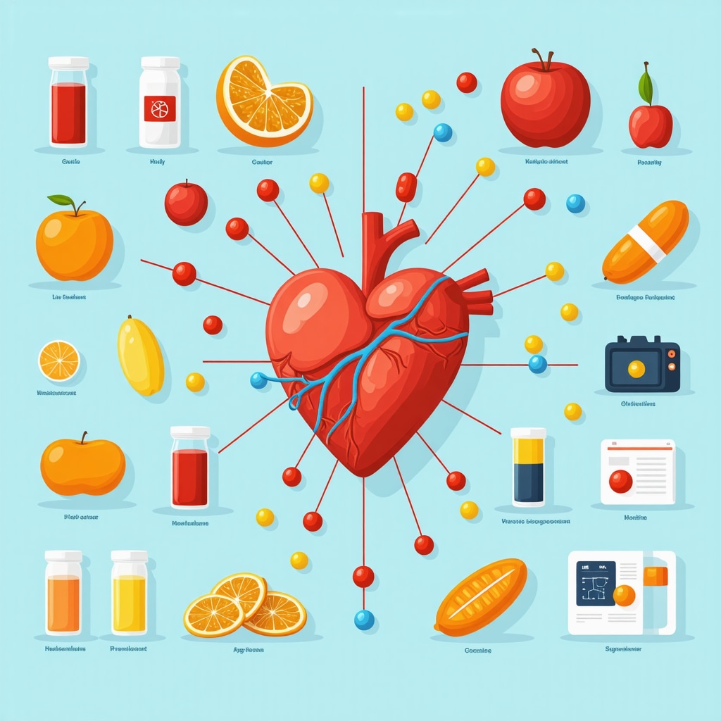 Diagram showing interactions among prescription diets, appetite suppressants, cardiovascular monitoring, and digital health tools