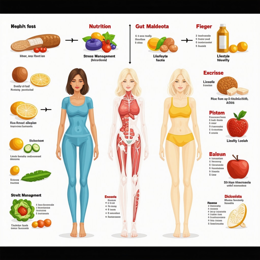 Infographic showing how weight loss medication interacts with diet, lifestyle, and gut microbiota to optimize fat loss