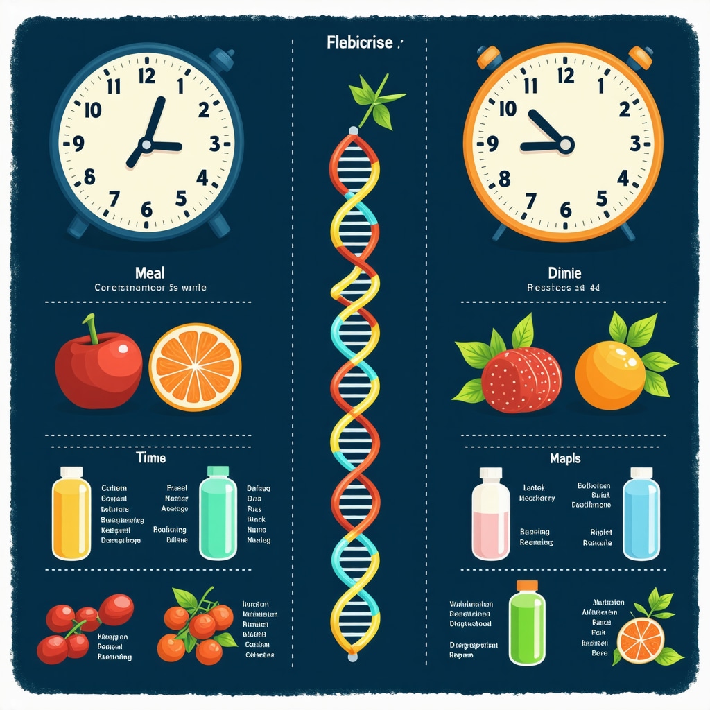 Diagram showing genetic factors and circadian rhythms influencing prescription diet efficacy for fat loss