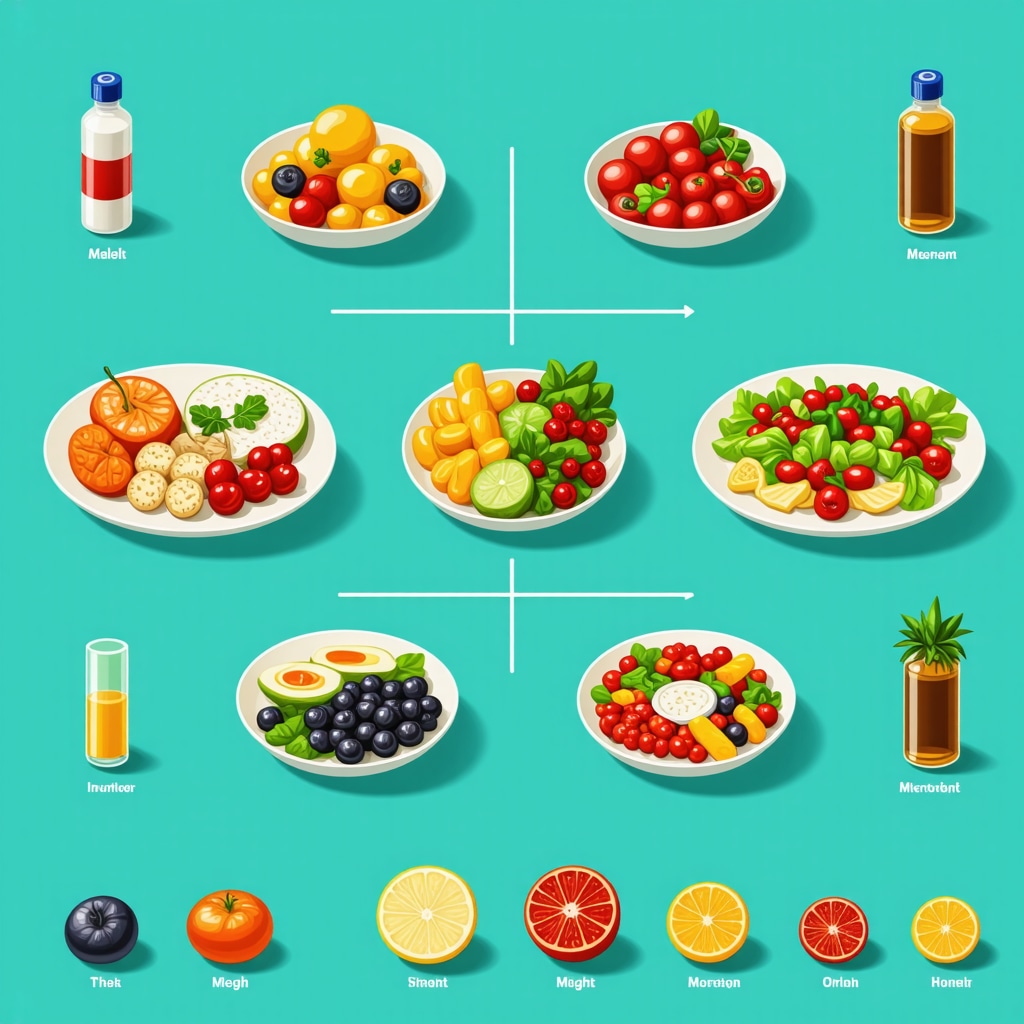 Detailed infographic showing physician-approved diet plans combined with appetite suppressant medications, including meal timing and micronutrient optimization