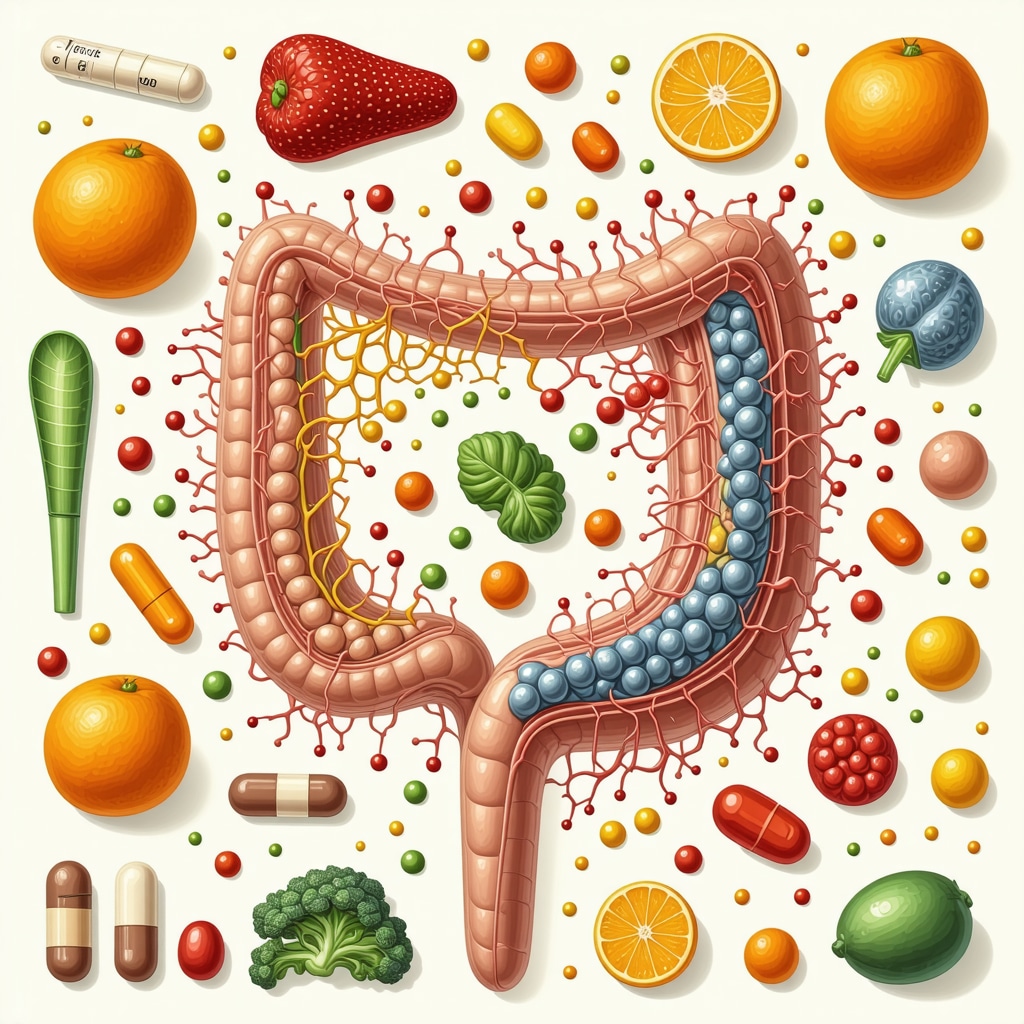 Diagram showing gut microbiota diversity, diet sources, and medication effects in weight loss