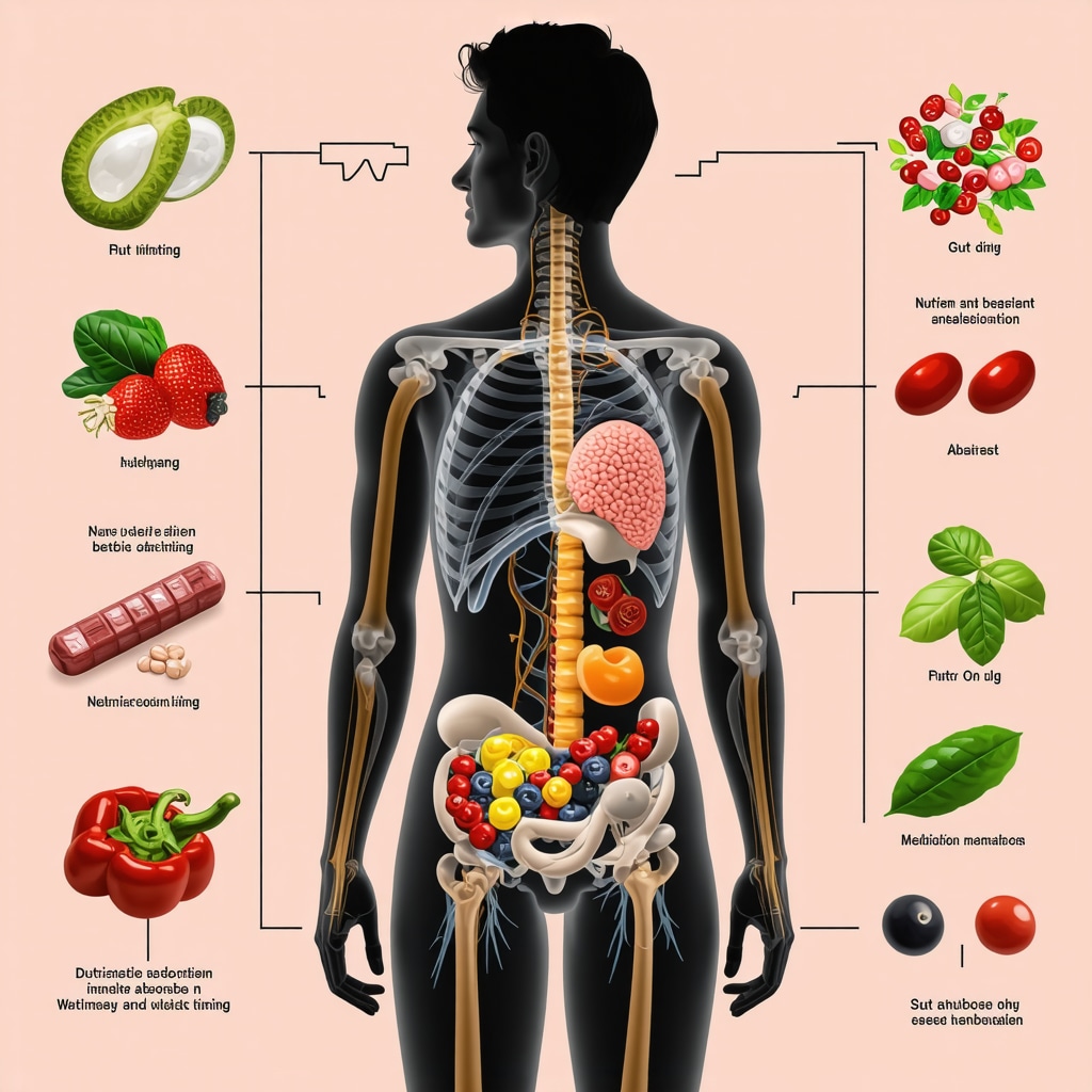Diagram illustrating medication, nutrient, and gut microbiome interactions affecting fat loss