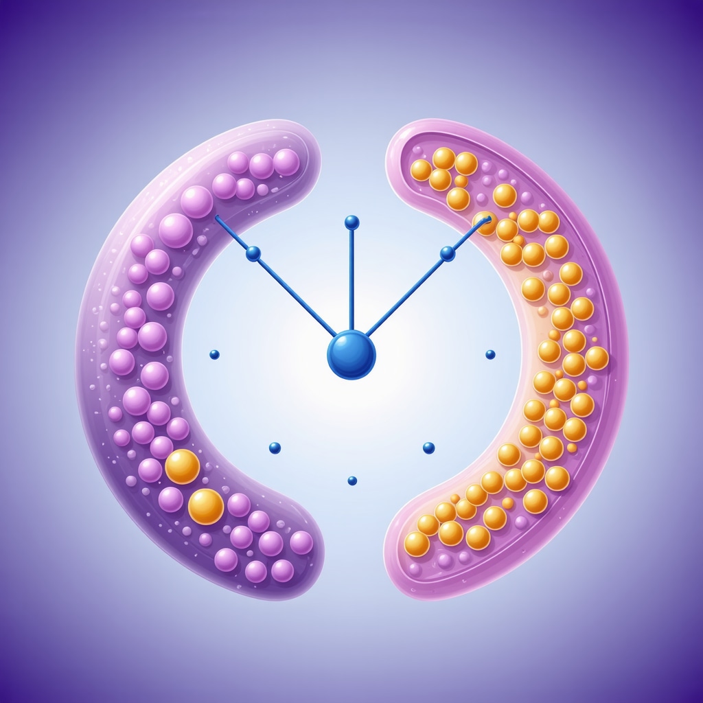 Scientific illustration of omega-3 fatty acids modulating GLP-1 receptor activity with circadian rhythm