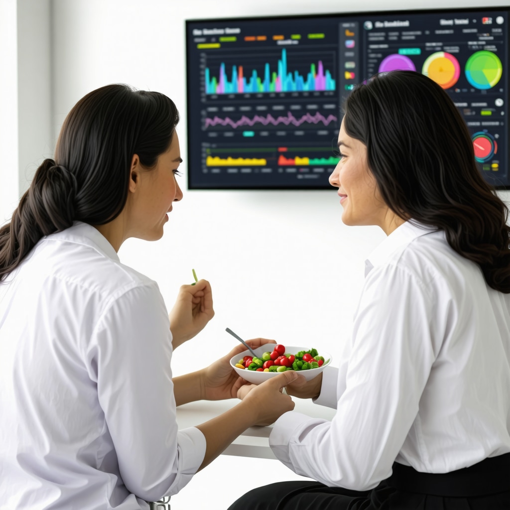Nutritionist advising patient on meal timing and gut microbiome to optimize weight loss medication