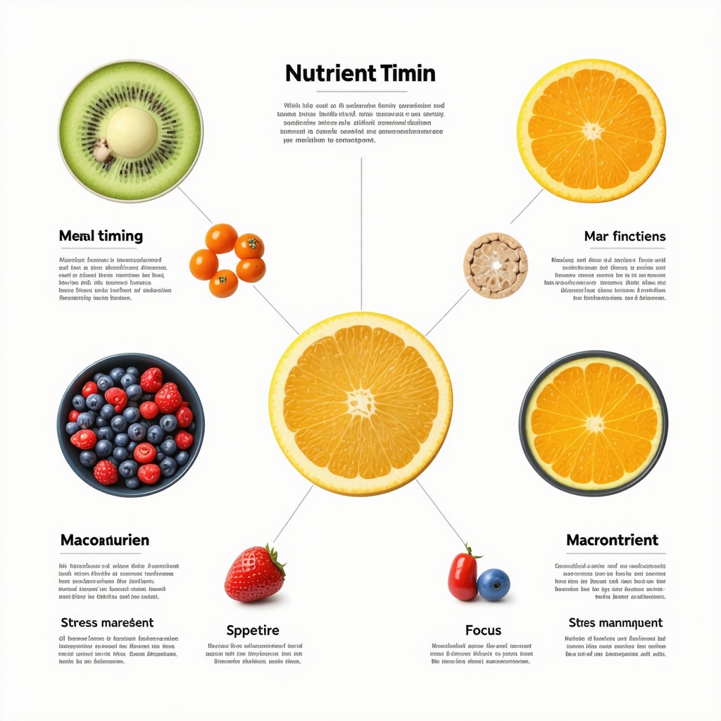 Infographic showing meal timing and stress reduction strategies aligned with appetite suppressant medication