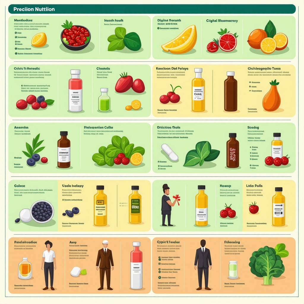 Infographic showing biomarker data, digital health tools, and cyclic ketogenic diet phases optimizing injection therapy outcomes