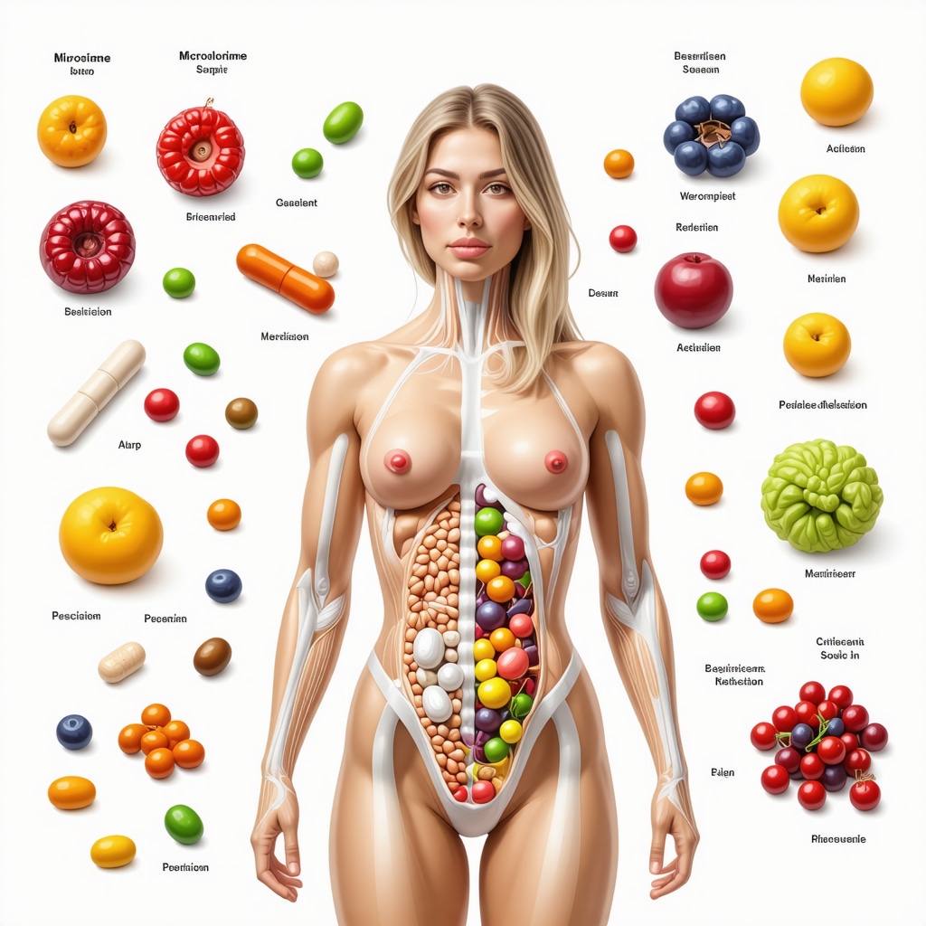 Infographic illustrating the integration of genetics, microbiome, and diet in prescription weight loss