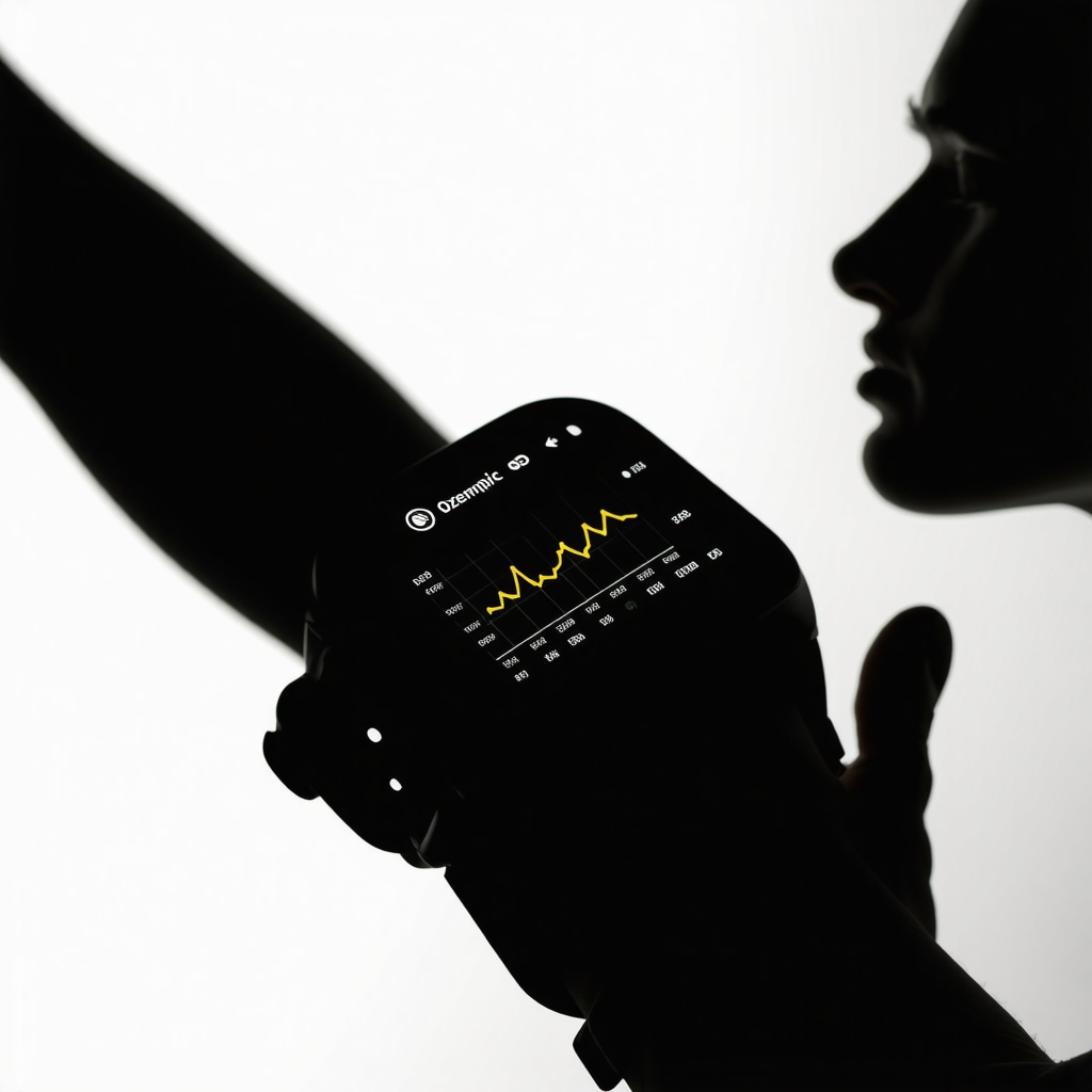 Wearable device showing real-time glucose and metabolic monitoring data relevant to Ozempic-assisted fat loss