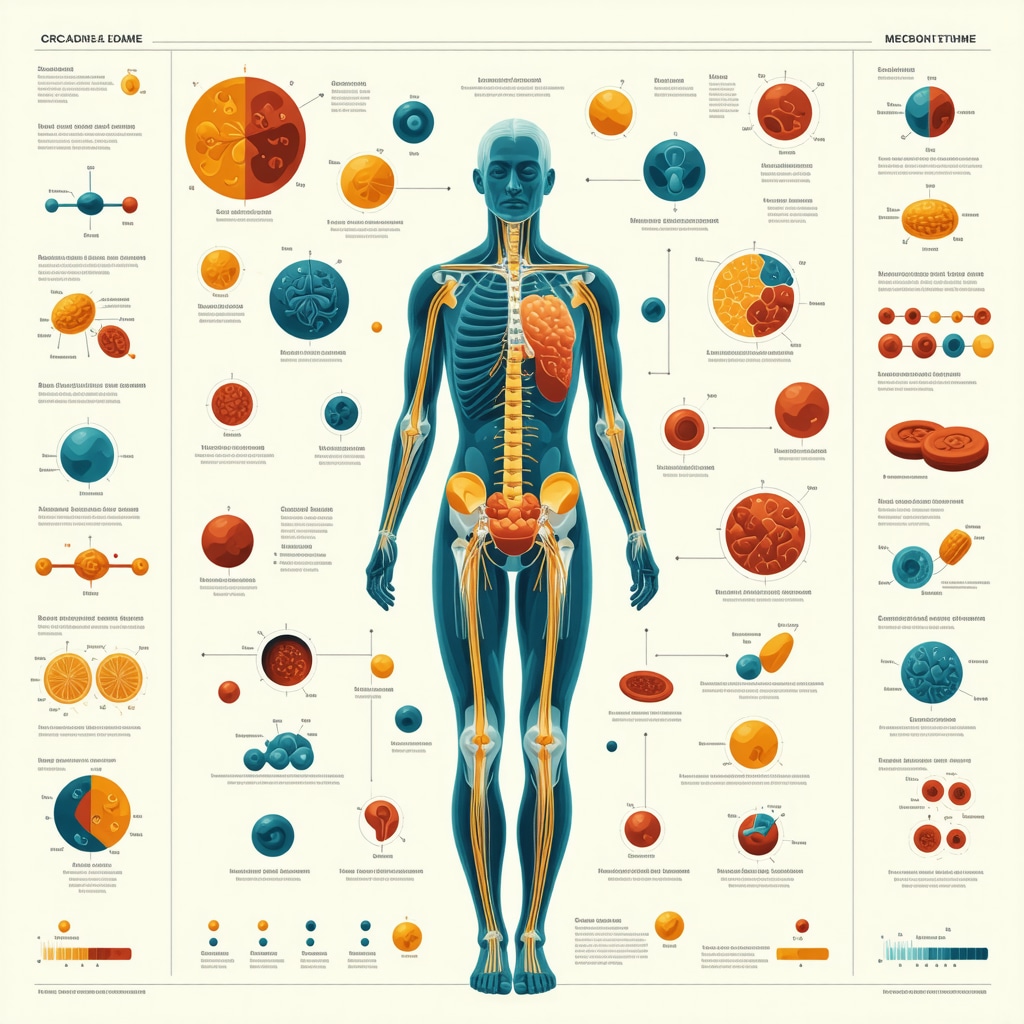 Infographic showing the connection between metabolism, circadian timing, and microbiome in weight management.