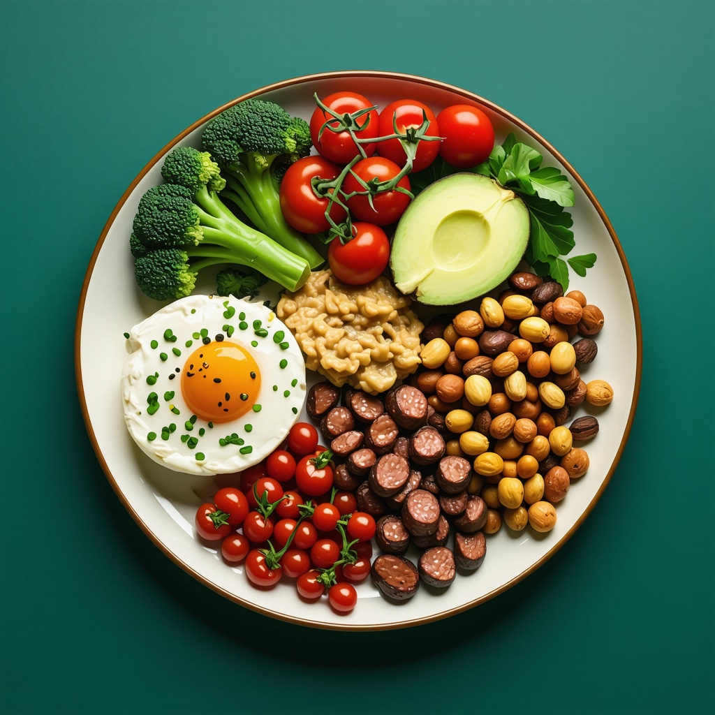 Colorful plate with vegetables, lean chicken, and avocado, supporting personalized diet strategies.