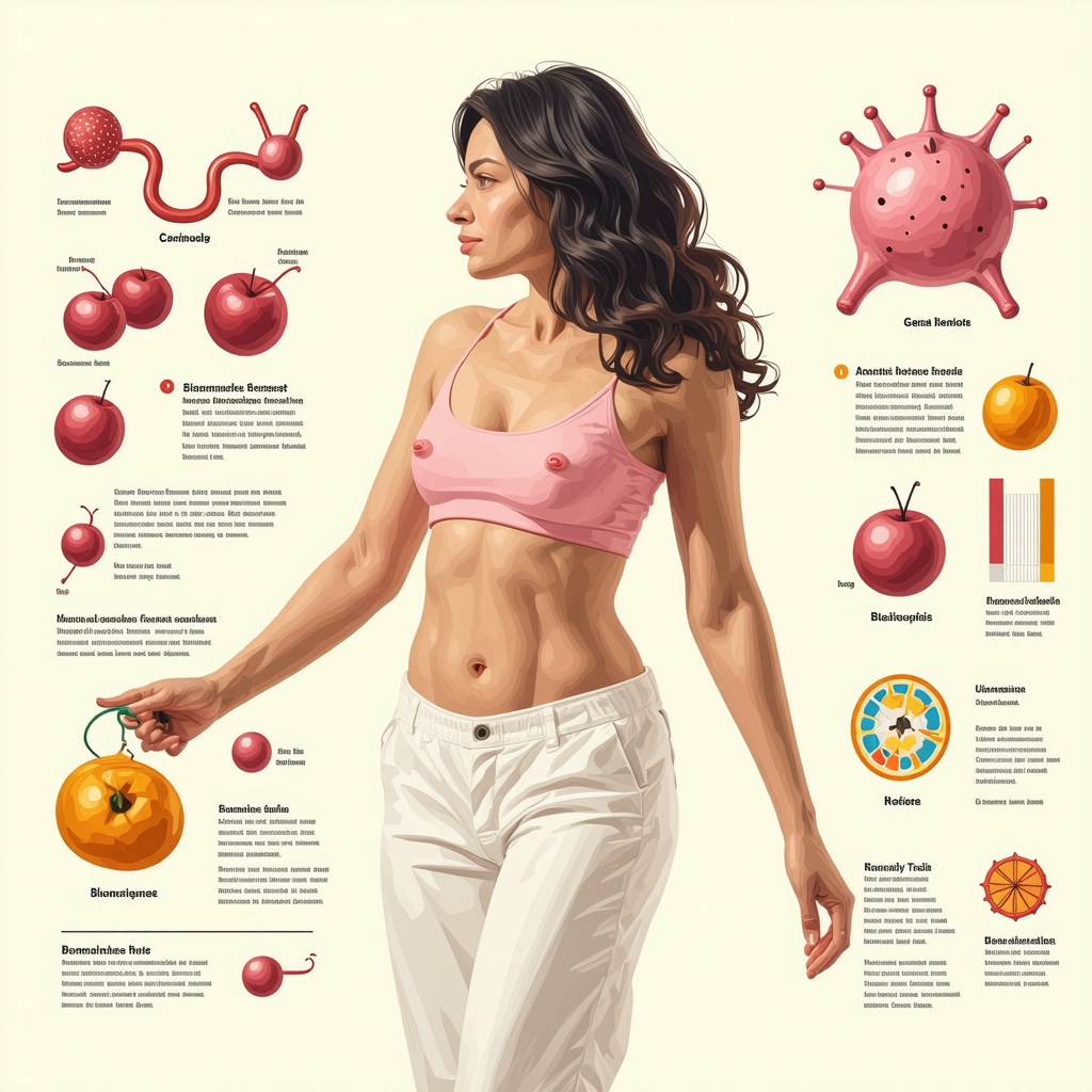 Scientific diagram of biomarkers and genetic testing for personalized weight management