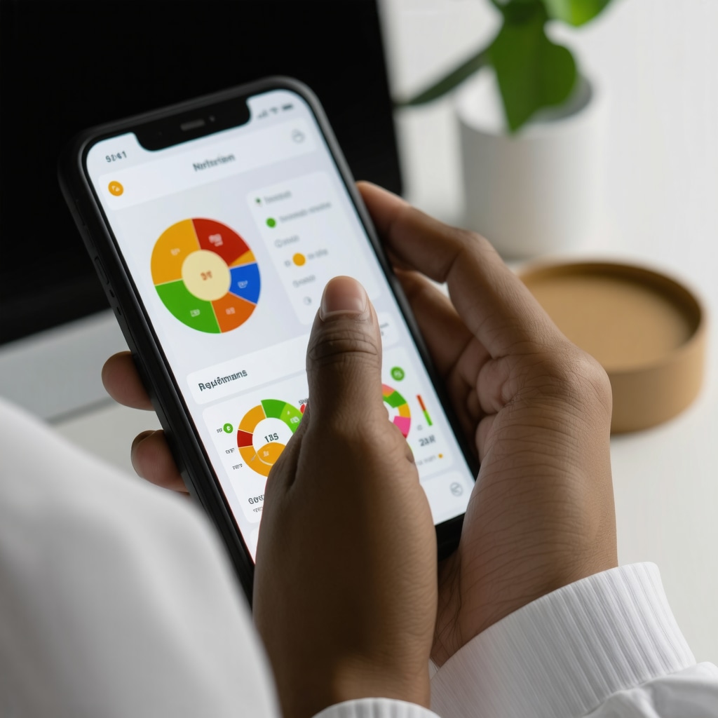 Person reviewing health data on a smartphone for tailored diet planning.