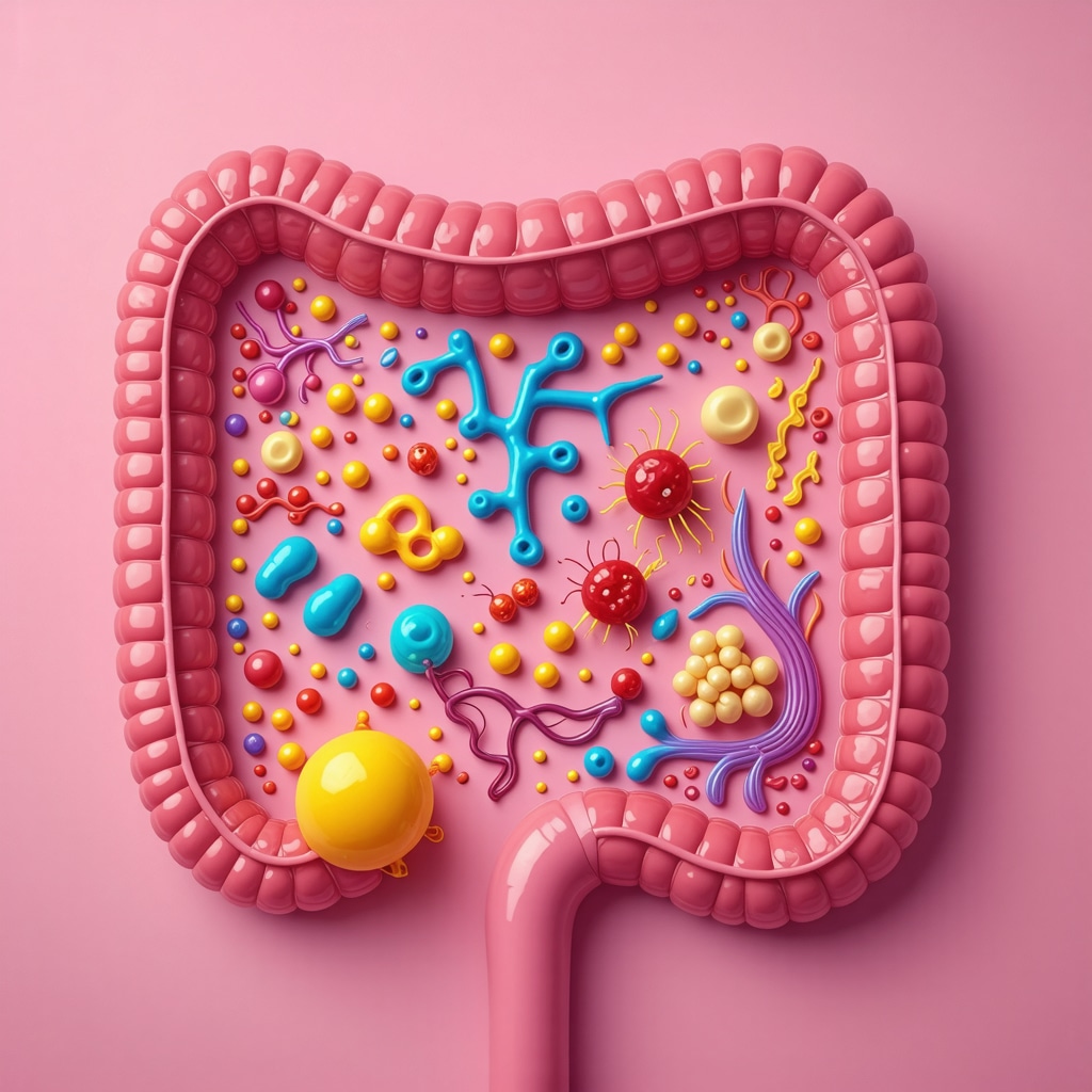 Visual representation of gut bacteria influencing metabolism and weight management