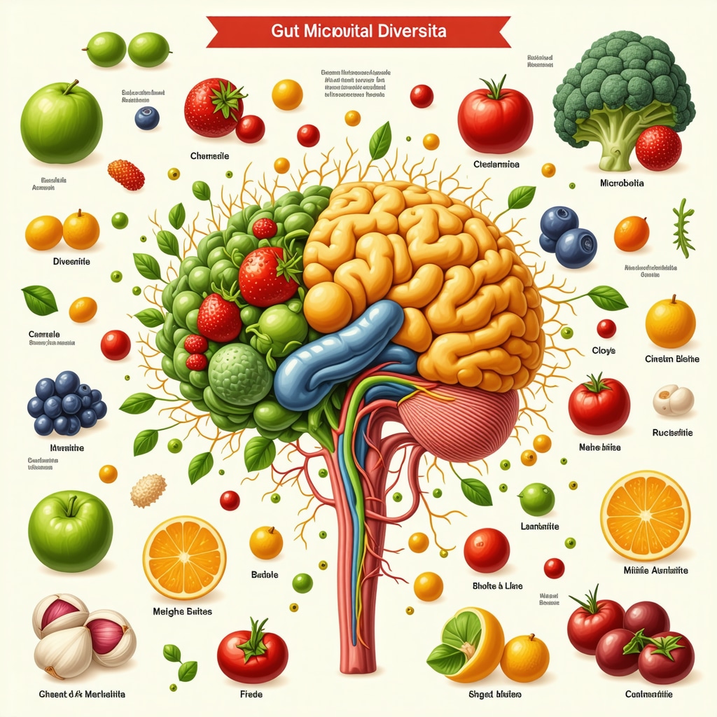 Infographic showing gut bacteria, foods like fermented vegetables, and their impact on metabolism and fat reduction.