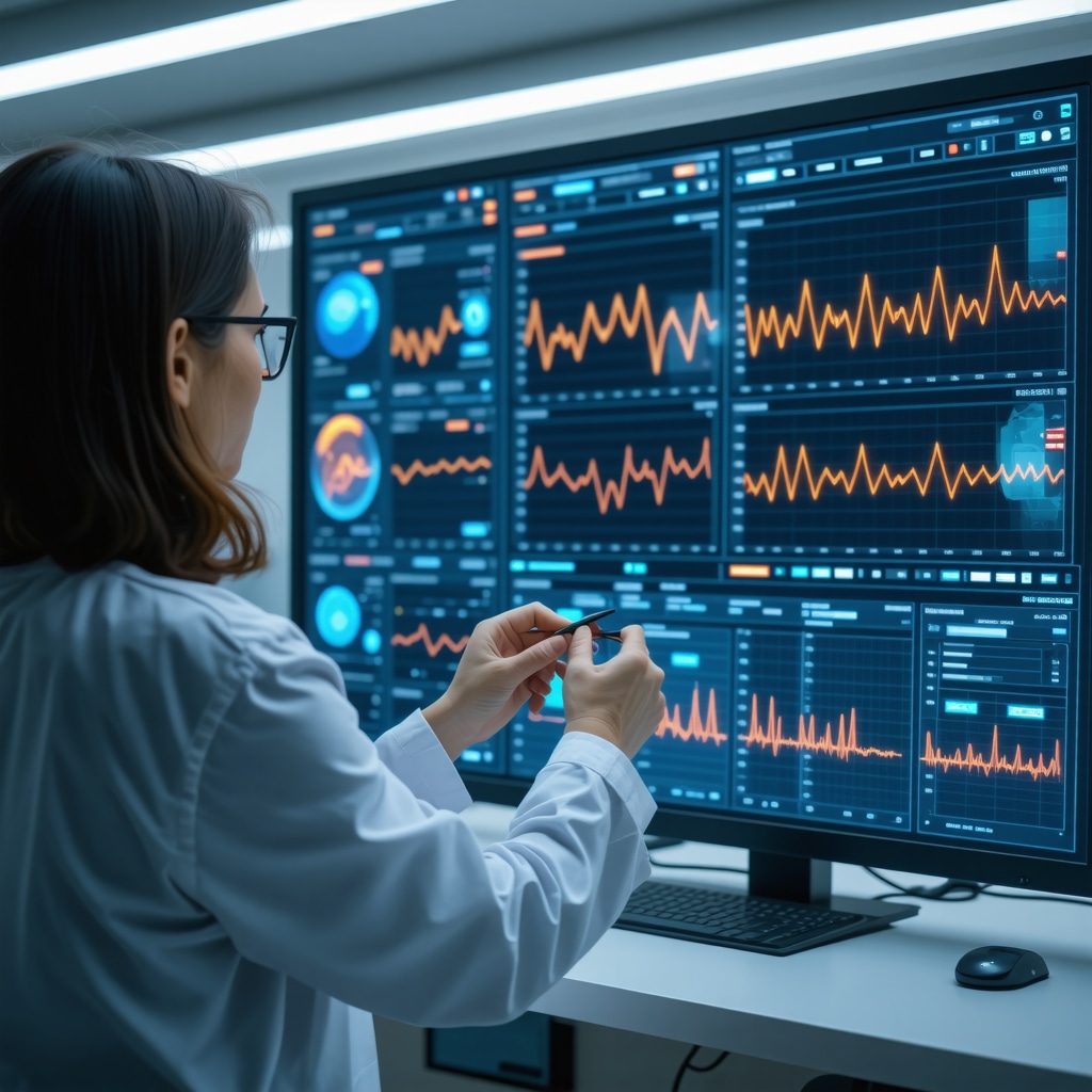 Healthcare professional reviewing digital epigenetic and neuroendocrine data for injection diet customization