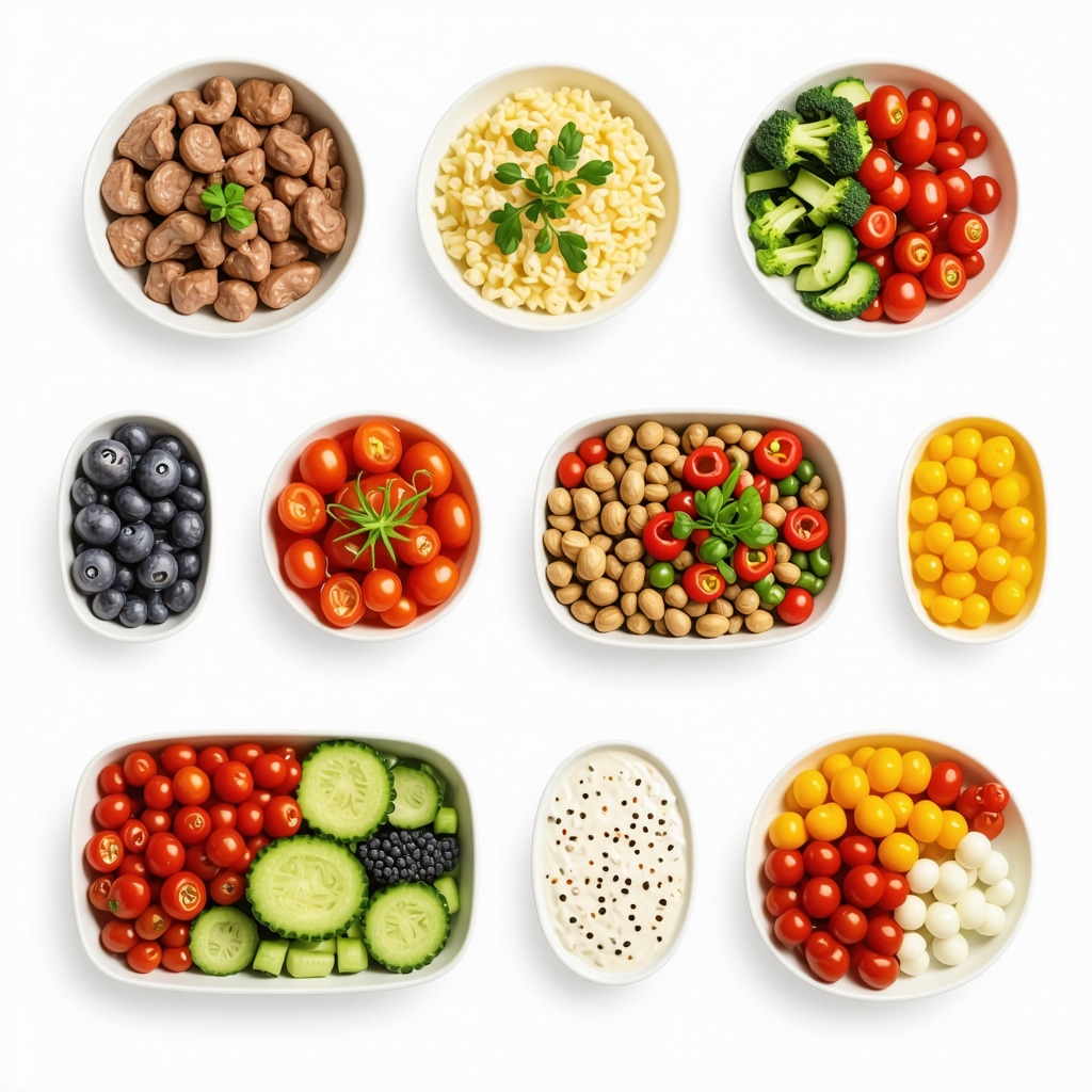 Plate of nutritious meal with lean protein, vegetables, and healthy fats