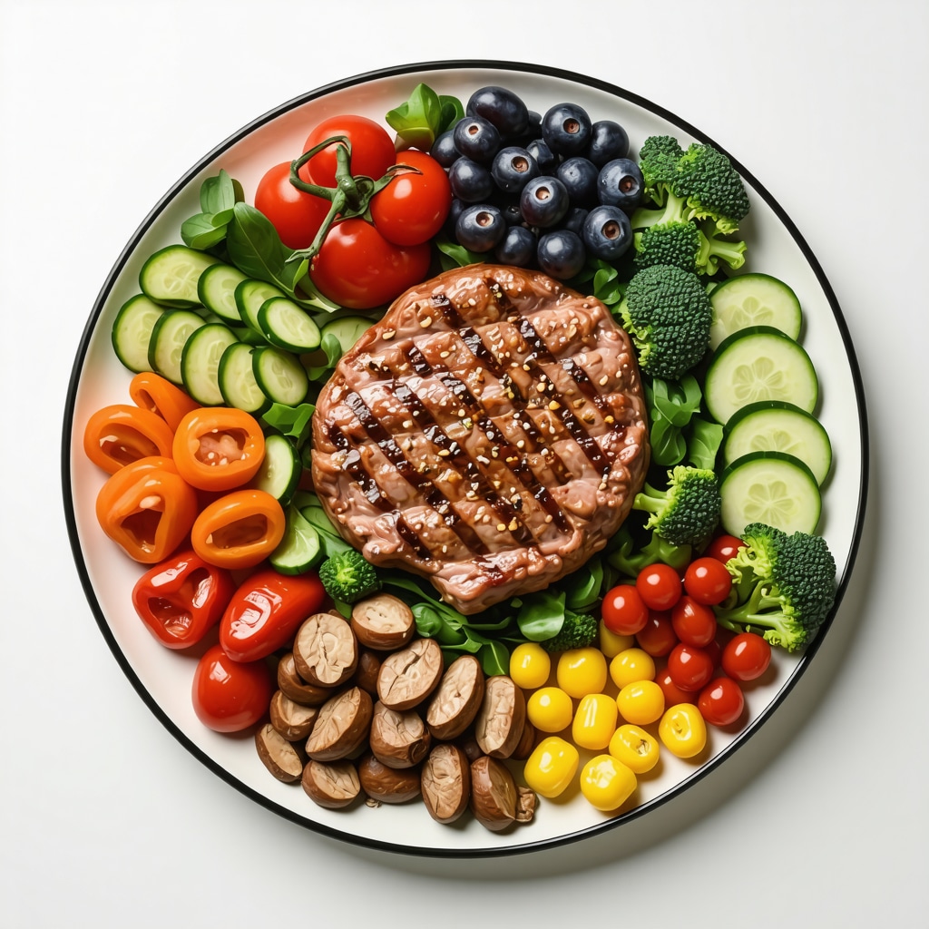 Balanced plate with lean meats, vegetables, and healthy fats for Wegovy support
