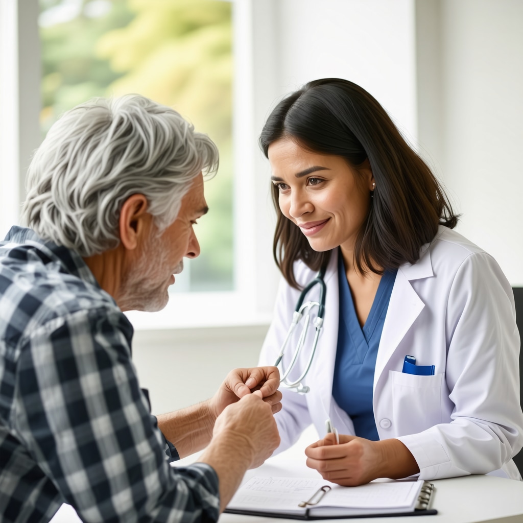 Doctor discussing long-term weight loss medication plans with patient, focus on safety and personalized care.