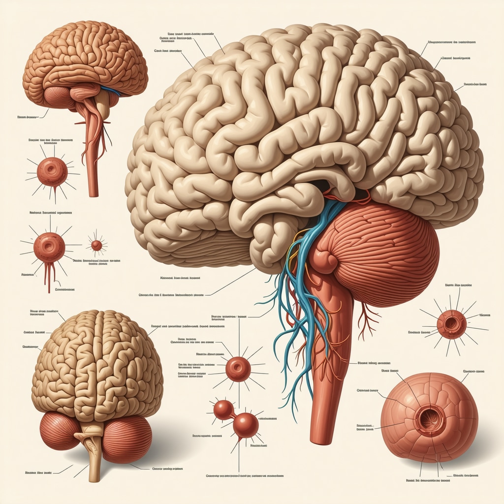 Scientific illustration of neuroplasticity and gut-brain axis in hunger regulation