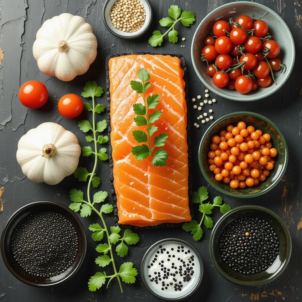 A balanced plate featuring omega-3 rich fish, fresh vegetables, and fermented foods to promote gut health and enhance semaglutide efficacy.