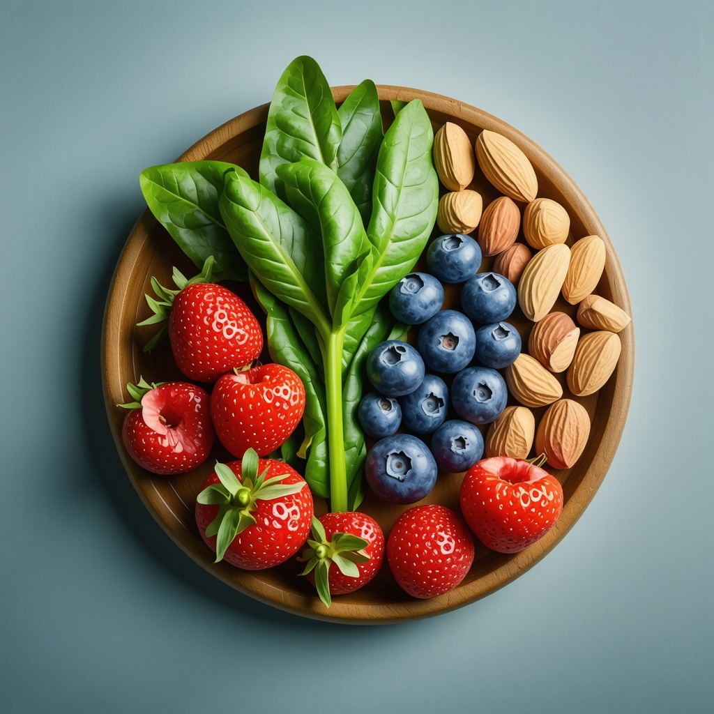 An image showing healthy foods like berries, nuts, leafy greens, and lean proteins for weight loss support.