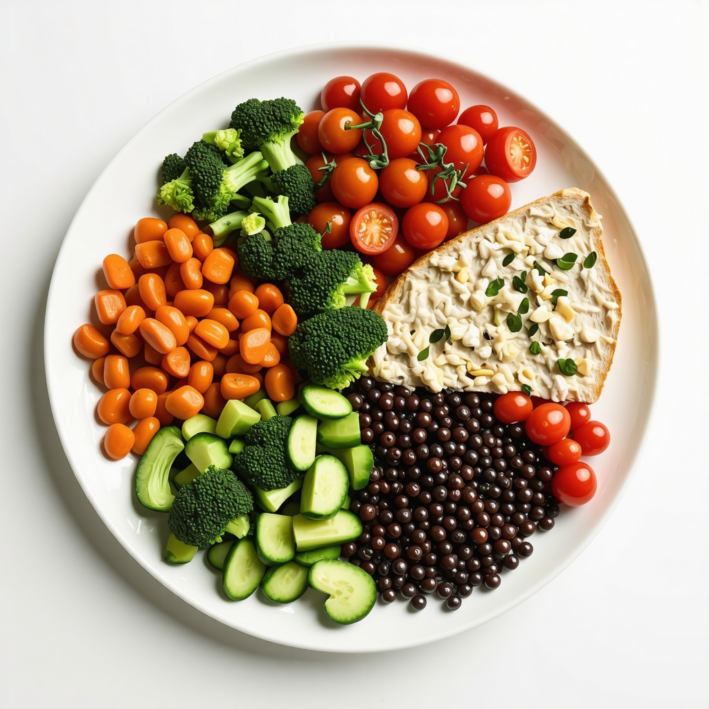 Balanced meal with vegetables, protein, and fats supporting weight loss