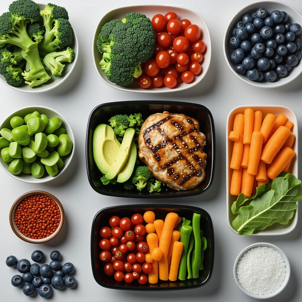 A colorful plate of healthy foods supporting medication effectiveness for weight loss.