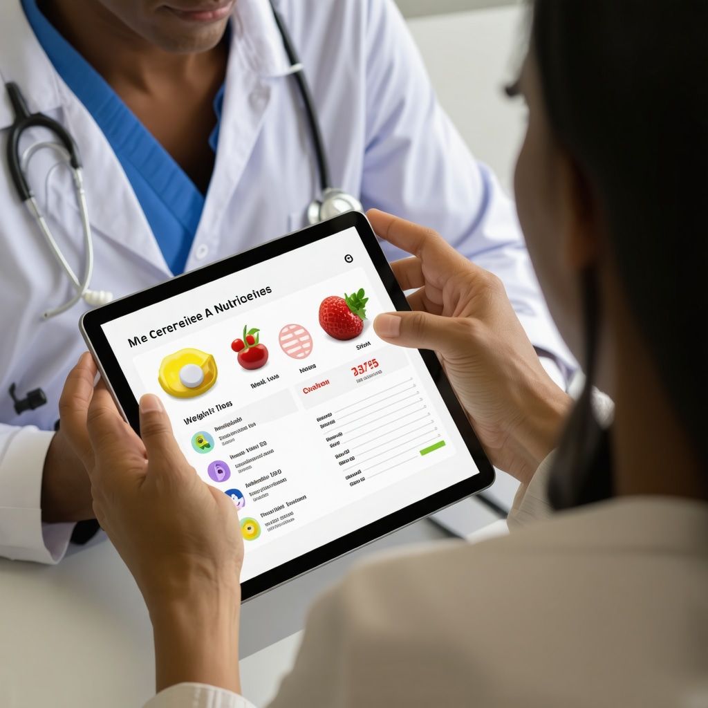 Nutritionist and patient reviewing personalized diet and medication timing plan