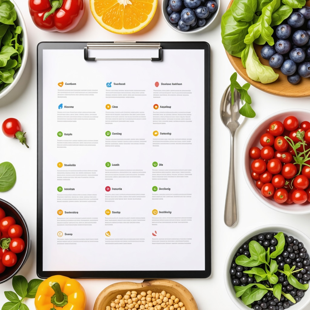 Detailed meal plan with genetic and metabolic data overlays, illustrating personalized nutrition strategies