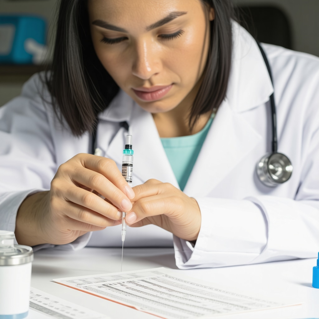 Doctor discussing customized injection and diet plan with patient
