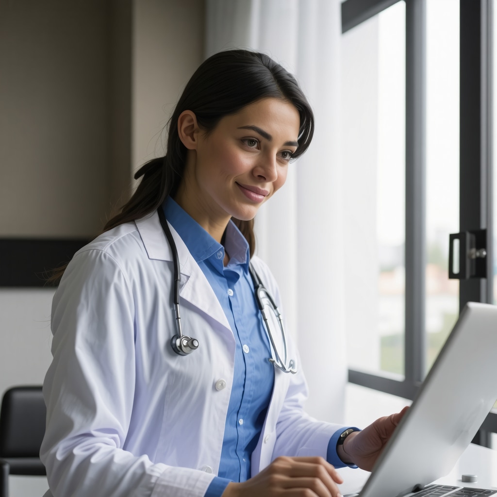 Doctor analyzing genetic and microbiome information for tailored weight loss strategies.