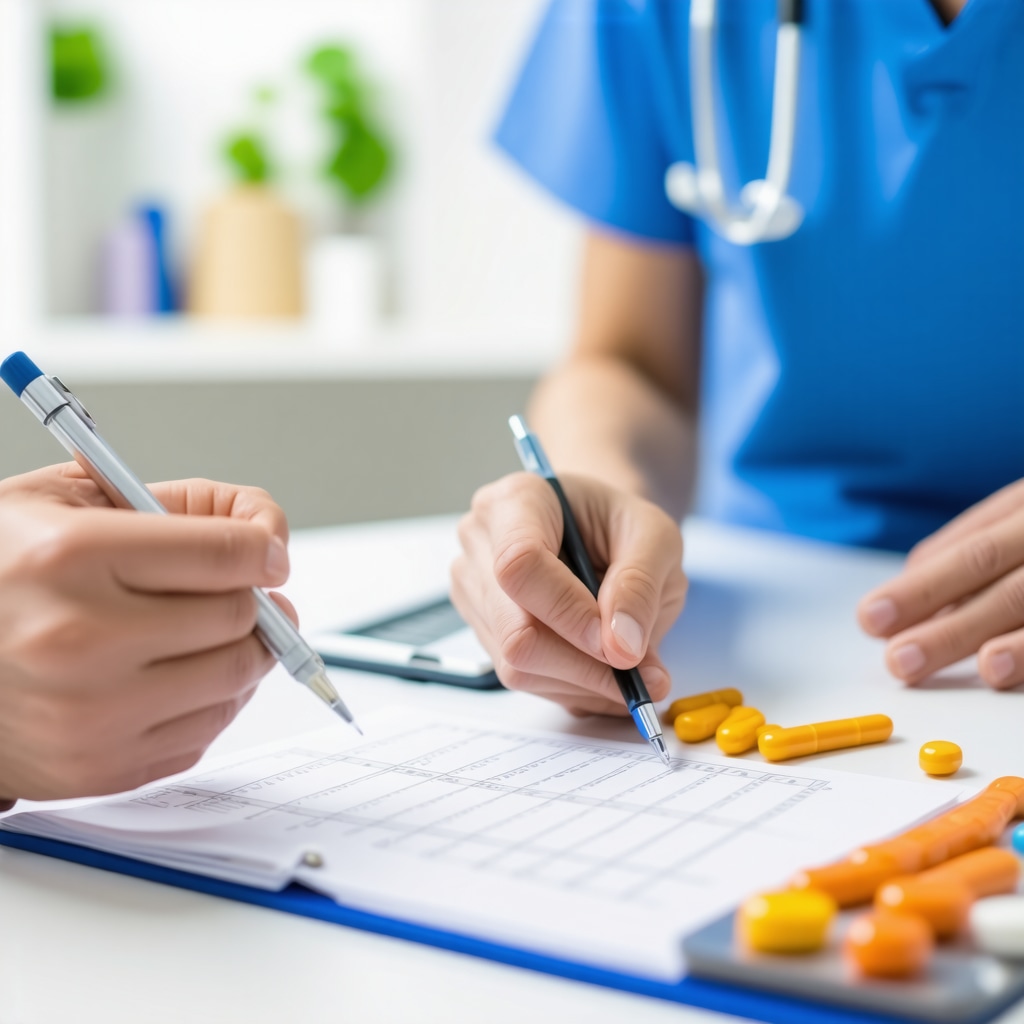 Doctor discussing diet and medication plans with patient