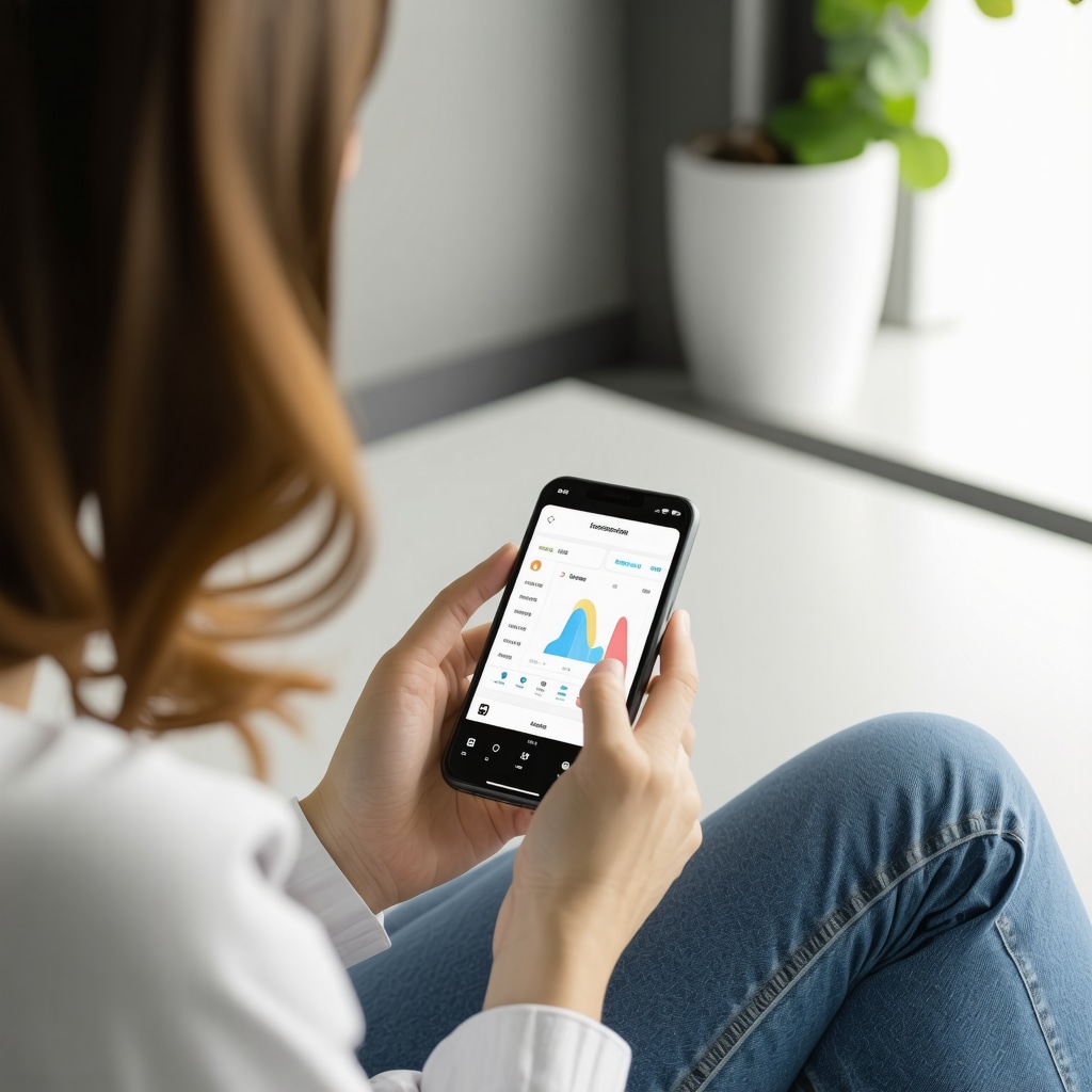 Individual reviewing glucose monitoring data on a smartphone for tailored weight management