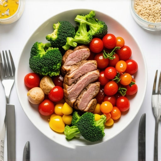 A balanced meal featuring lean proteins, vegetables, and healthy fats for weight loss