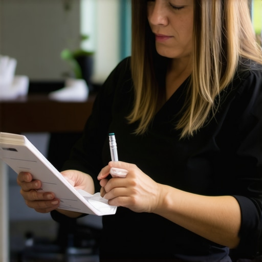 Professional reviewing weight loss plans with injections and nutrition